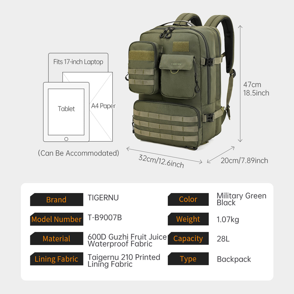 Tigernu T-B9007B Camping Bagpack - Army Green