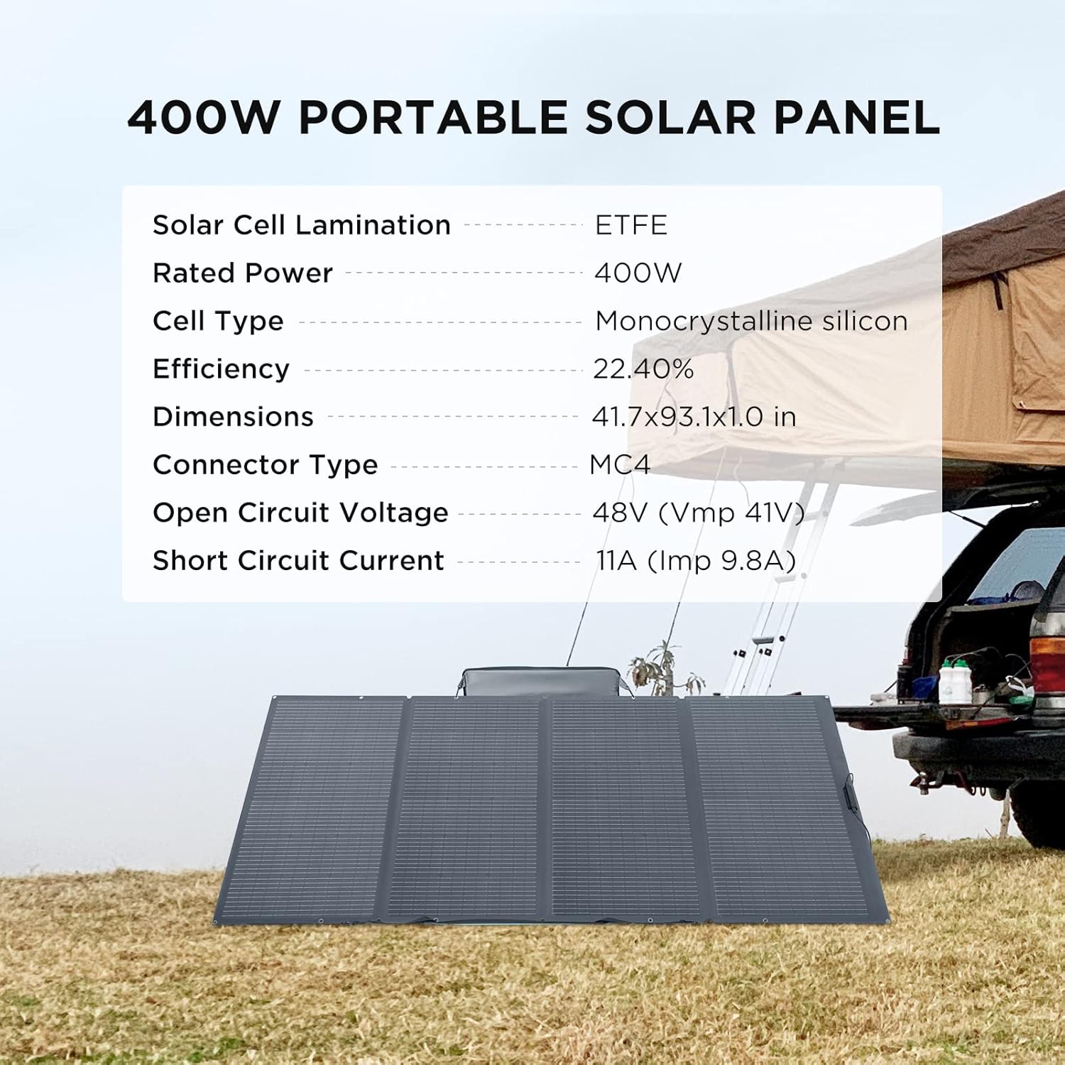 EcoFlow 400W Foldable Bifacial Solar Panel 
