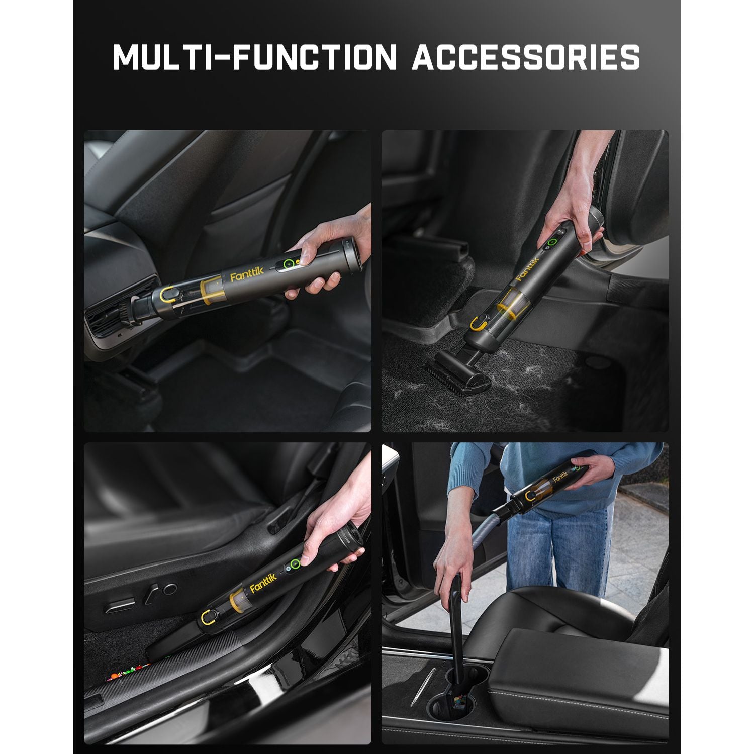 Fanttik Slim V10 APEX Cordless Car Vacuum - Black