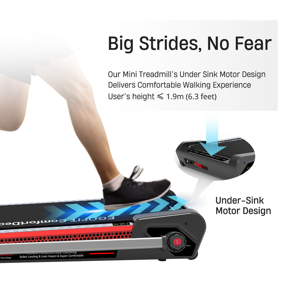 Egofit ComfortDeck M2T Suspension Technology Treadmill - Grey