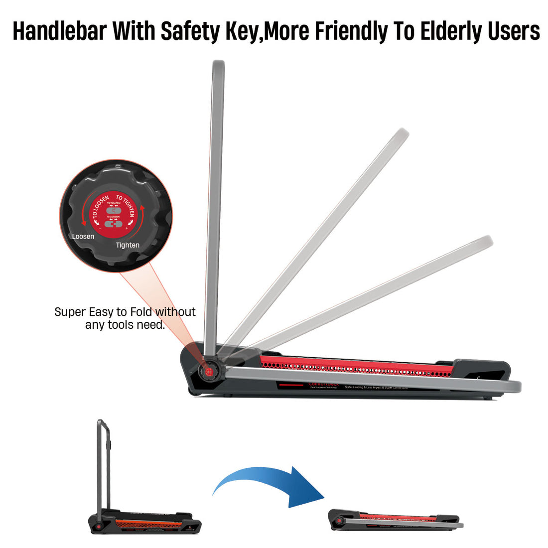 Egofit ComfortDeck M2T Suspension Technology Treadmill - Grey