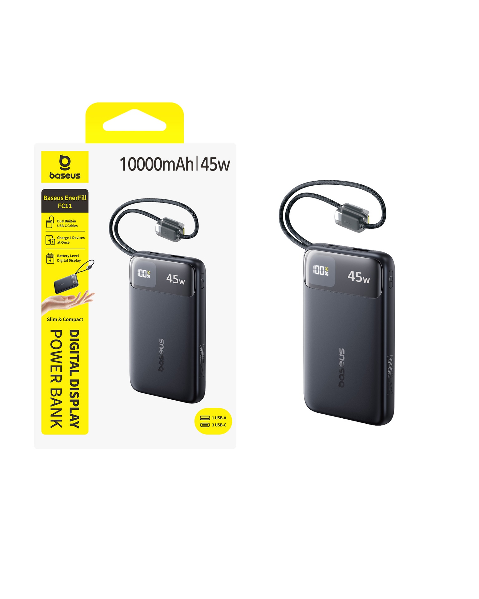 Baseus EnerFill FC11 10000mAh 45W C+C - Black