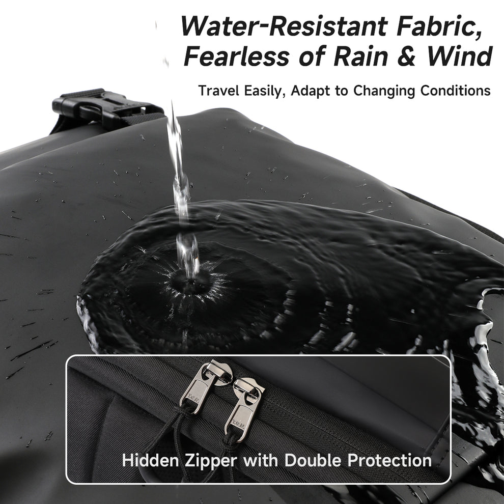 Tigernu T-B91025 28L to 38L (Tall) Expandable Travel Bagpack - Black