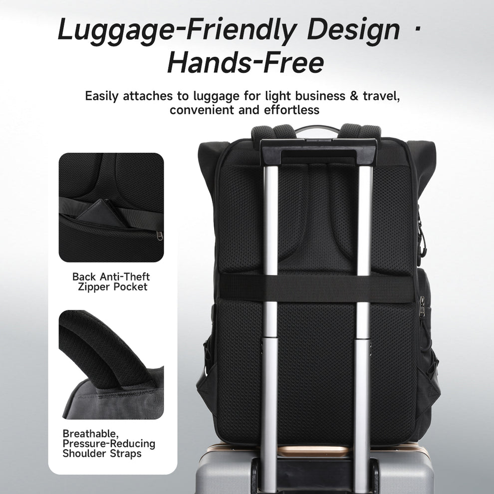 Tigernu T-B91025 28L to 38L (Tall) Expandable Travel Bagpack - Black