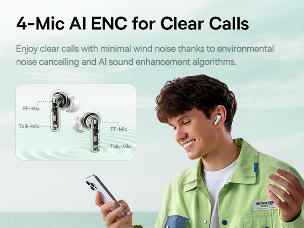 Baseus Bass BP1 NC In-Ear True Wireless Earbuds - Moon White