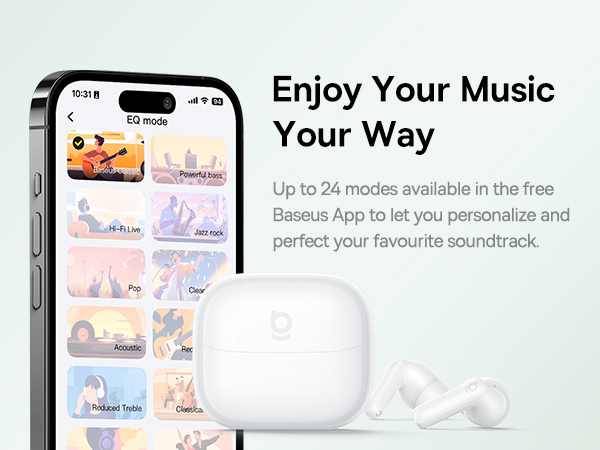 Baseus Bass BP1 NC In-Ear True Wireless Earbuds - Moon White