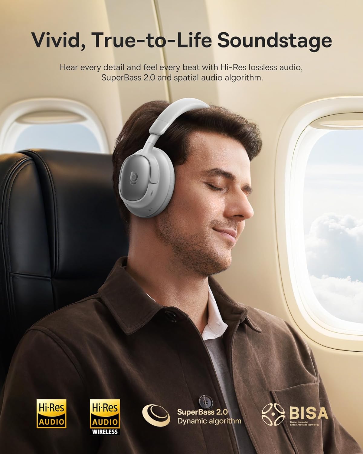 Baseus Bowie MH1 Wireless Noise Cancelling Headphones - Frosted Gray