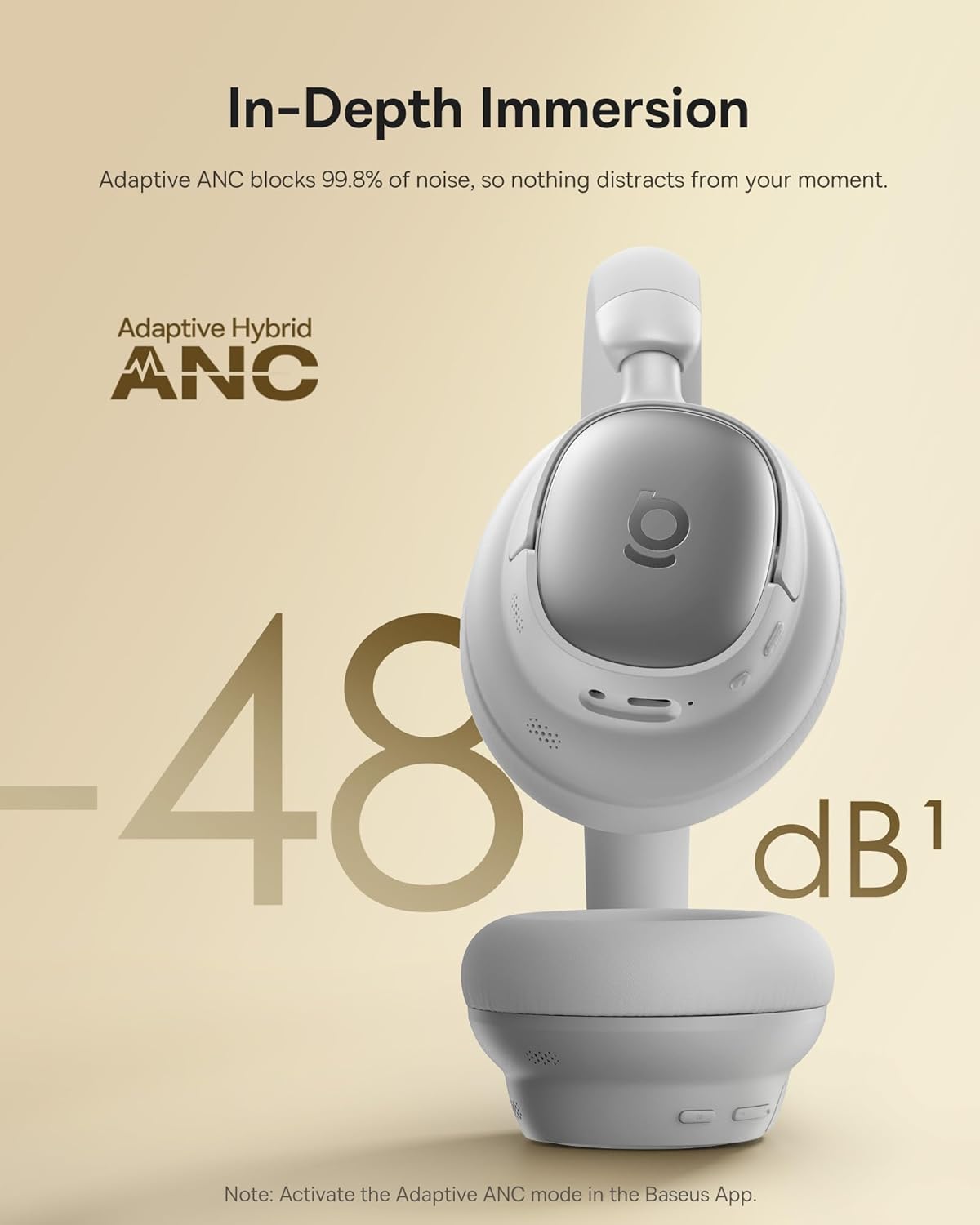 Baseus Bowie MH1 Wireless Noise Cancelling Headphones - Frosted Gray