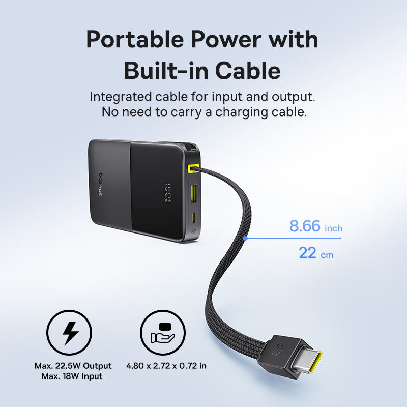 Baseus EnerFill FC51 Bipow2 Pro Power Bank 10000mAh 22.5W - Black