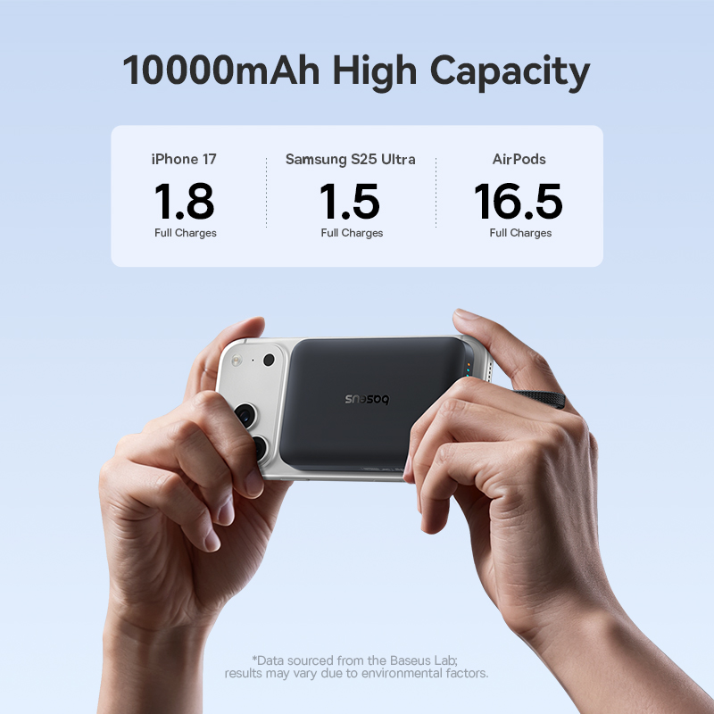 Baseus EnerFill FM11 Magnetic Power Bank with USB-C Cable 10000mAh 30W - Black