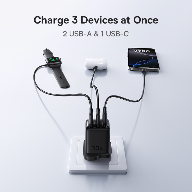 Baseus EnerFill FN11 2U+C 30W - Black