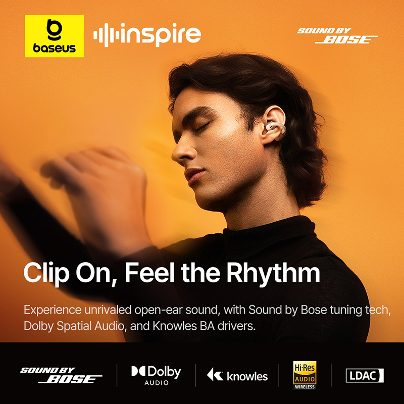 Baseus Inspire XC1 Open-Ear True Wireless Earbuds - Black