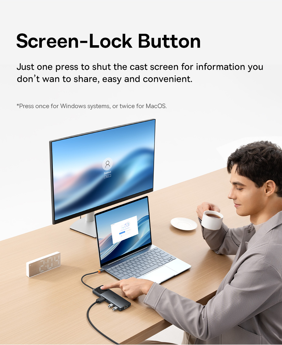 Baseus Metal Gleam II 10-in-1 USB HUB Dual Display - Cosmic Black