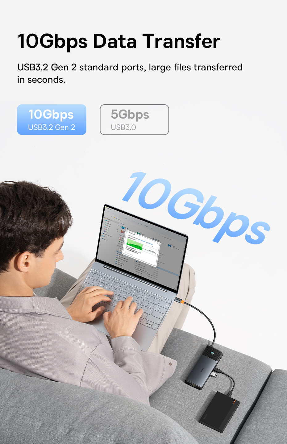 Baseus Metal Gleam II 10-in-1 USB HUB Dual Display - Cosmic Black