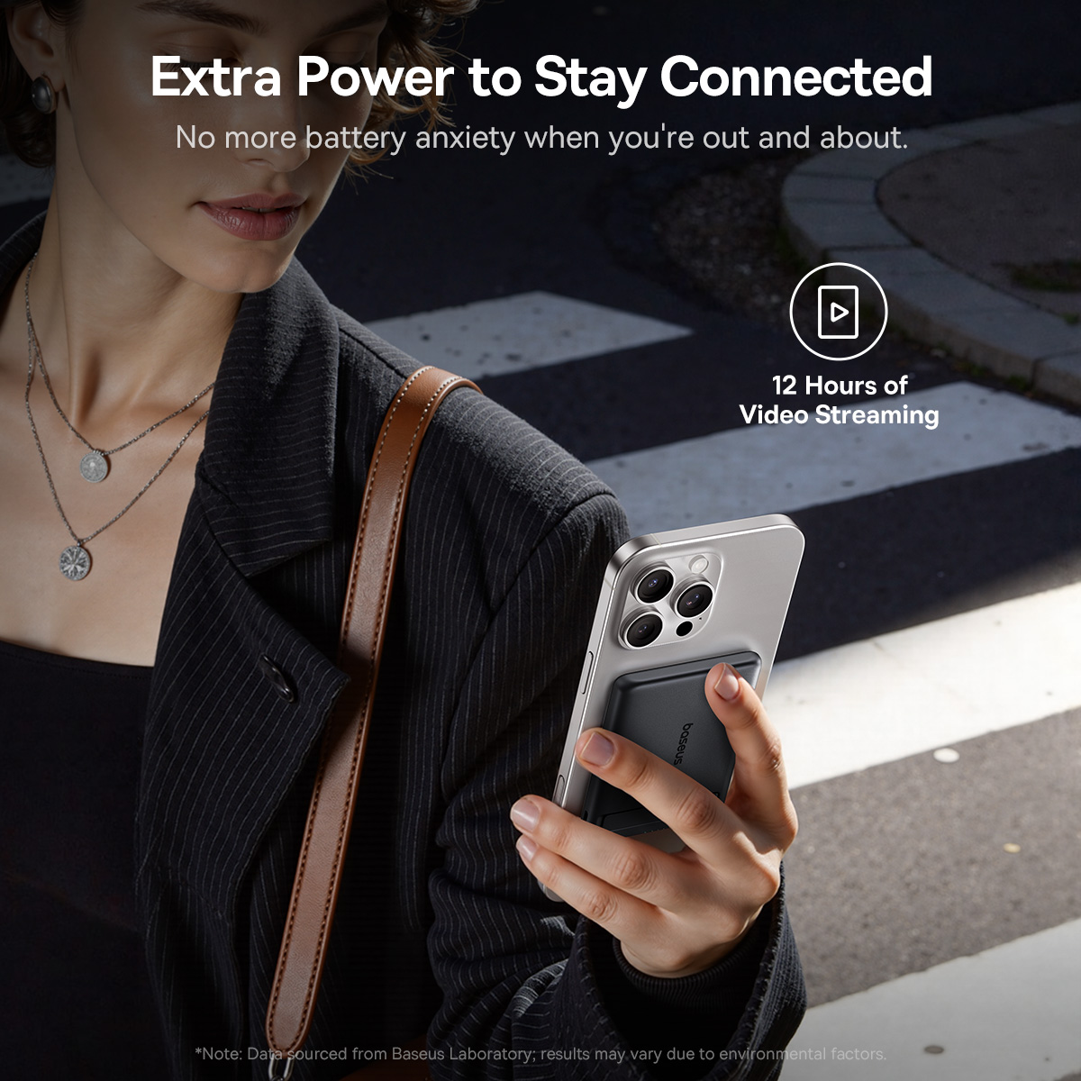 Baseus PicoGo AM31 Qi2 Ultra-Mini Magnetic Power Bank with Kickstand 5000mAh 20W - Black