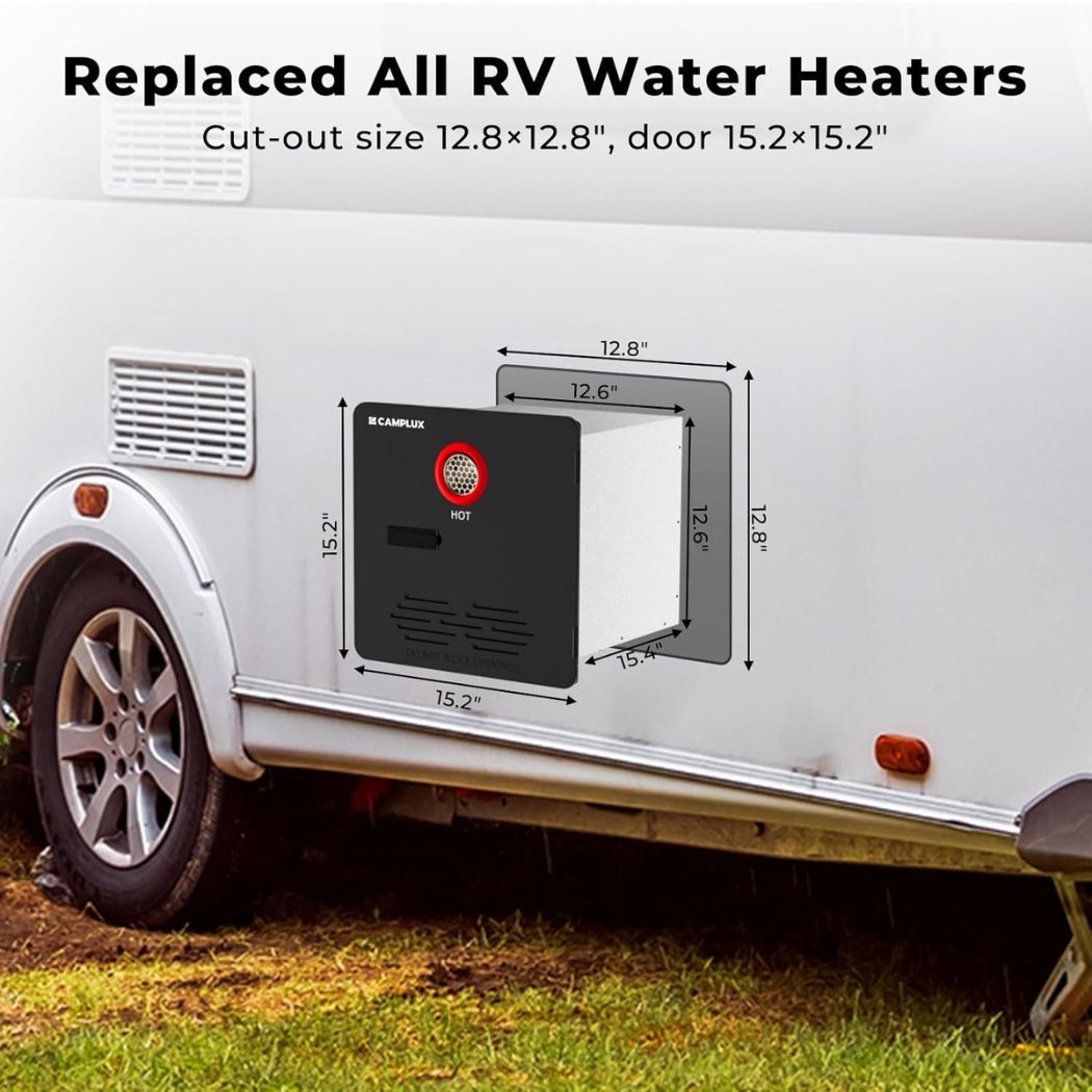 Camplux Elite 65,000 BTU RV Tankless Water Heater 2.64 GPM - Black