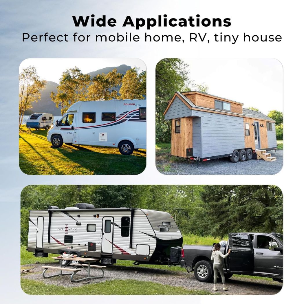 Camplux Elite 65,000 BTU RV Tankless Water Heater 2.64 GPM - Black