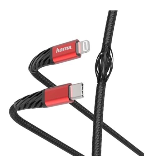 Hama 183294 Fast Charging/Data Cable Extreme USBC Lightning 1.5 M Black/Red