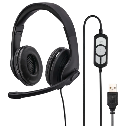 Hama HS-USB300 PC Office Headset USB - Black