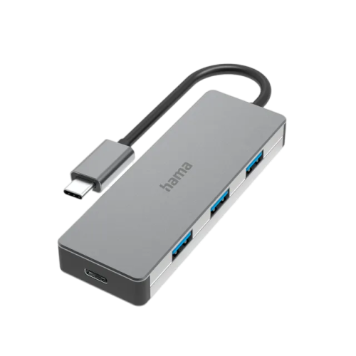 Hama 4-in-1 USB-C Hub, USB 3.2 Gen2, 10 Gbit/s - Grey