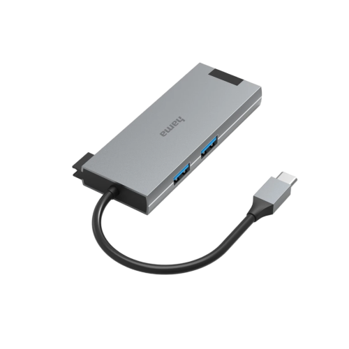 Hama 5-in-1 USB-C Hub, 2 x USB-A, USB-C, HDMI, LAN-Ethernet