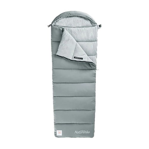 Naturehike Envelop Washable Cotton Sleeping Bag With Hood Grey M300 (right Zipper）