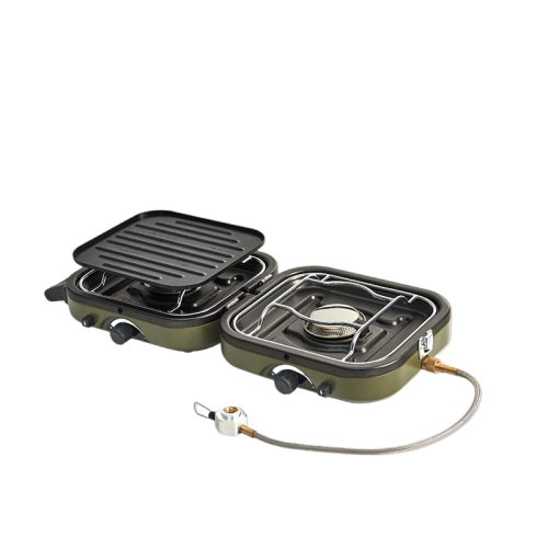 Naturehike Double Burner Folding Gas Stove - Army Green