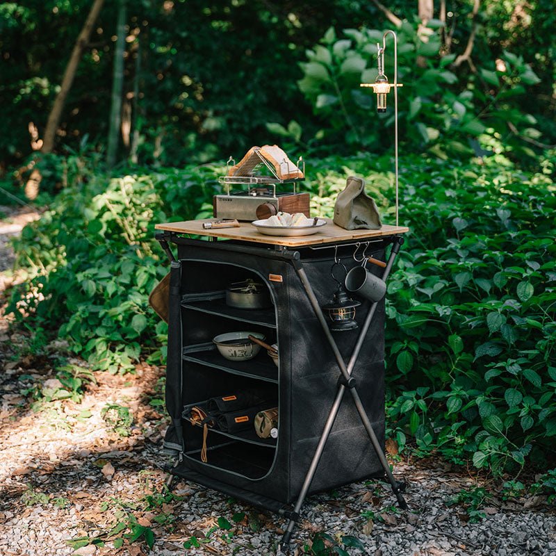 Naturehike Outdoor Folding Kitchen Shelf Table Black