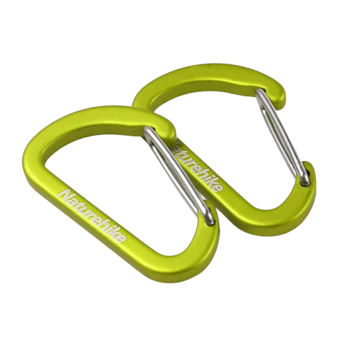 Naturehike D-shaped Mini Carabiner 4cm Green (2 Packs)