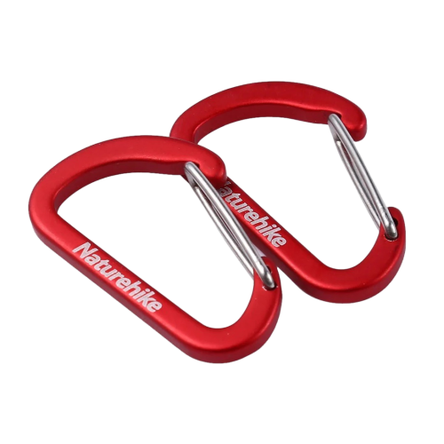 Naturehike D-shaped Mini Carabiner 4cm Dark Red (2 Packs)