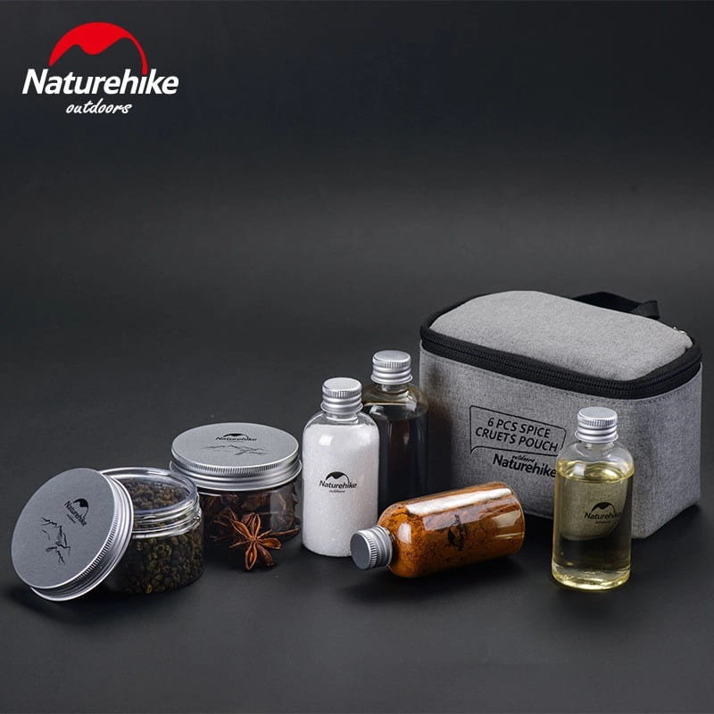 Naturehike Convenient seasoning bottle set (6 in 1) - Grey