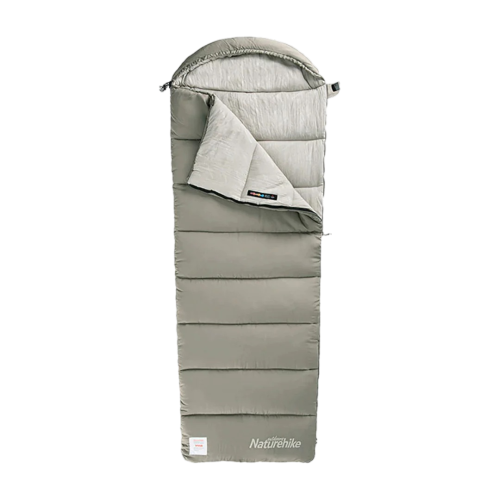 Naturehike Envelop washable cotton sleeping Bag with hood M300 - Green