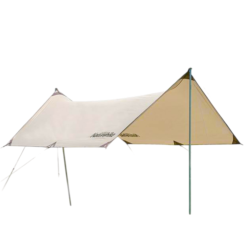 Naturehike Girder shelter tarp with 2 poles quicksand (Large-square3*5m) - Gold