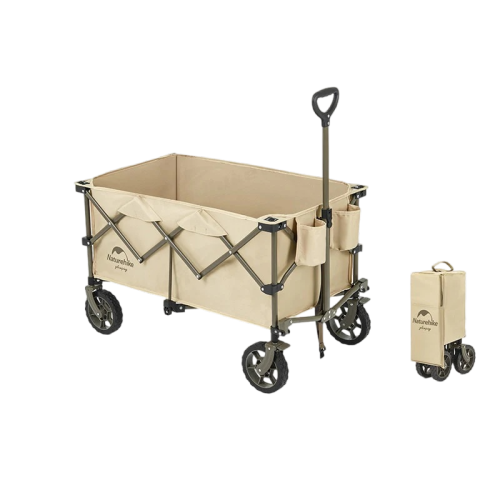 Naturehike TC02 (light Folding) four-way folding trolley Thin Wheels - Linen Brown Brakes