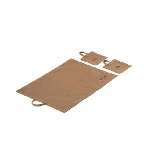 Naturehike Canvas Insulation pad desk mat + 2pcs coasters - Light Brown