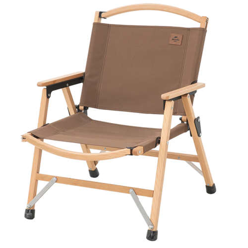 Naturehike Outdoor folding wooden Chair - Wood-Coffee Brown