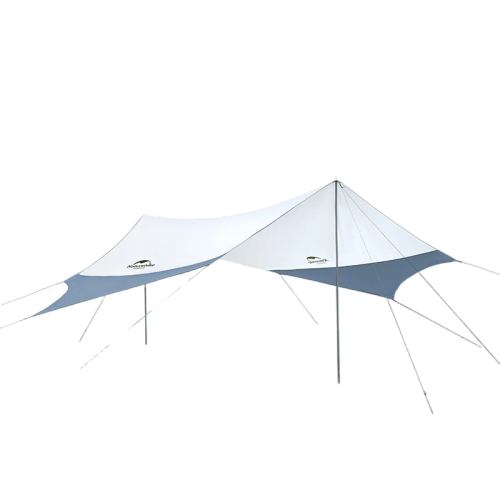 Naturehike UPF50+ Hexagon tarp with 2 poles - Grey Blue