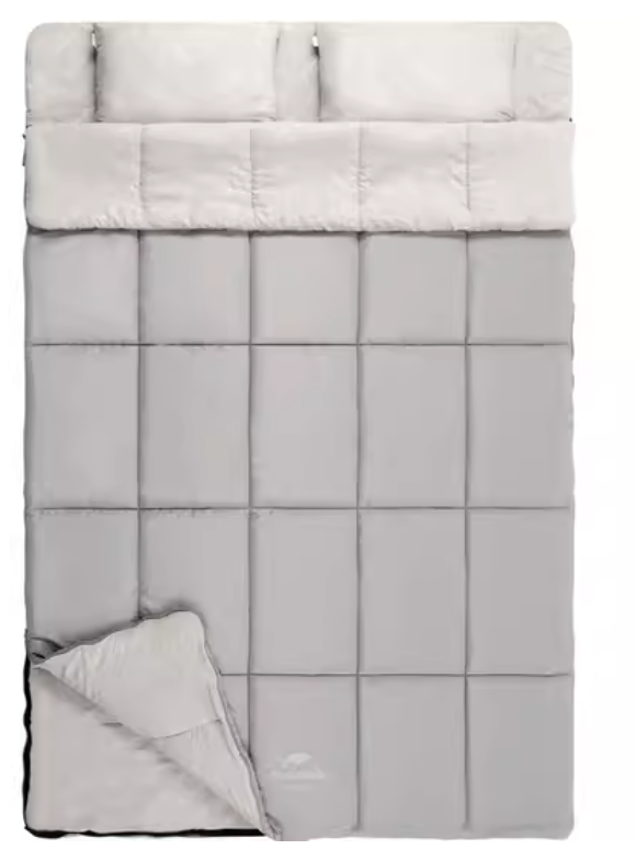 Naturehike Double Cotton Sleeping Bag With Pillow - Grayish Brown (185+30)*145