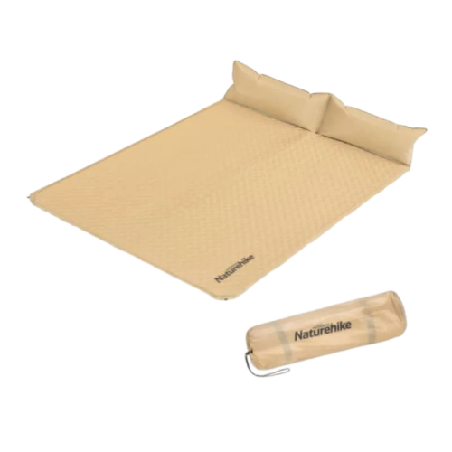 Naturehike couple inflatable mat with pillow-updated - Natural Yellow