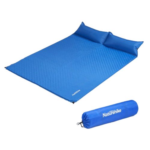 Naturehike couple inflatable mat with pillow-updated - Blue