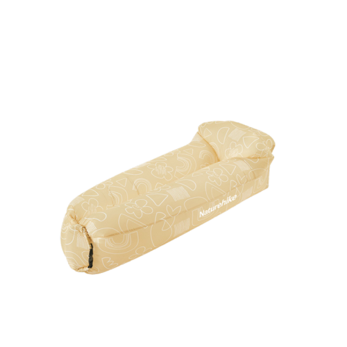 Naturehike Lazy Wind Pattern Printing lazy Inflatable Sofa - Beige (180*70*52)