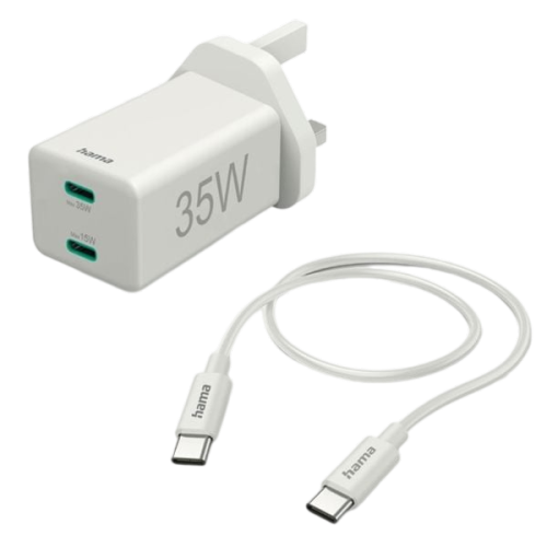 Hama 73210296 Mini Charger Kit UK 35W 2X USBC White