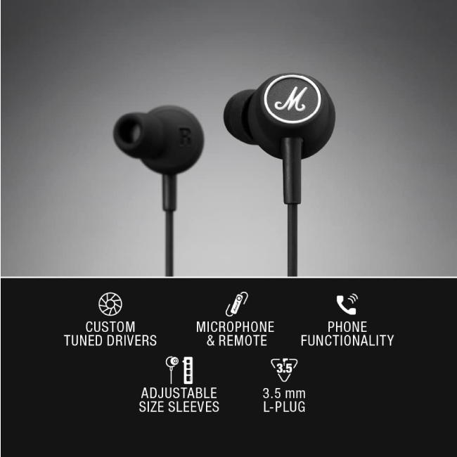 Marshall Mode Earphones Black and White