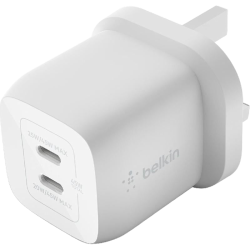 Belkin 45W Dual USB-C GAN Wall Charger With PPS  White