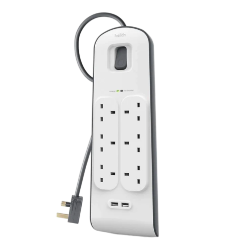 Belkin 6 Outlet Surge Protector 18W, USB-A & USB-C Ports 2m Cord