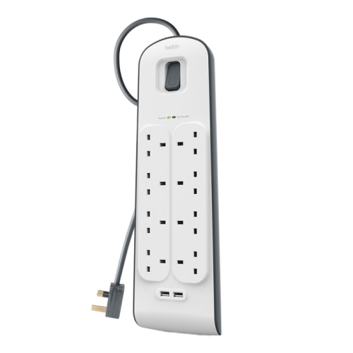 Belkin 8 Outlet Surge Protector 18W, Usb-A & USB-C Ports 2m Cord