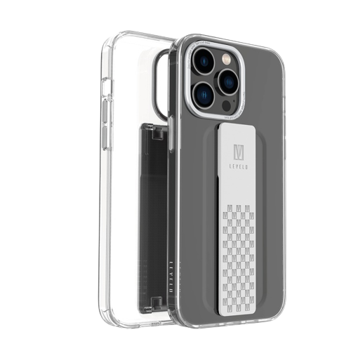 Levelo Graphia IMD Clear Case With Extra Grip iPhone 14 Pro Silver