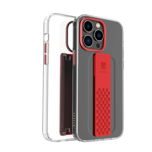 Levelo Graphia IMD Clear Case With Extra Grip iPhone 14 Pro Red