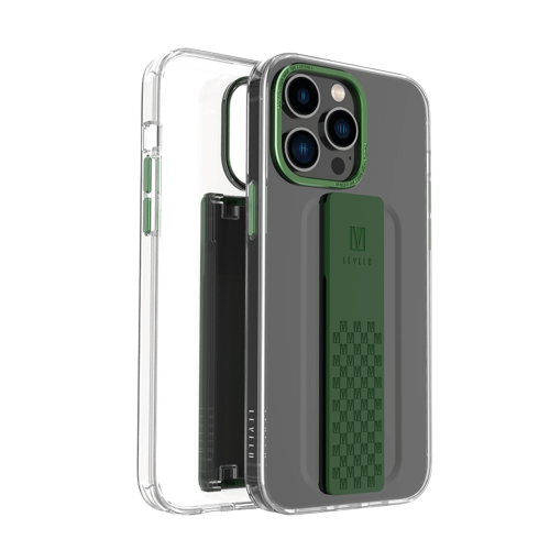 Levelo Graphia IMD Clear Case With Extra Grip iPhone 14 Pro Max Green