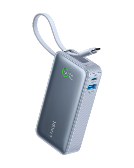 Anker Nano Power Bank (30W, Built-In USB-C Cable) 10000 PD -Blue